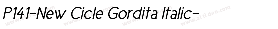 P141-New Cicle Gordita Italic字体转换